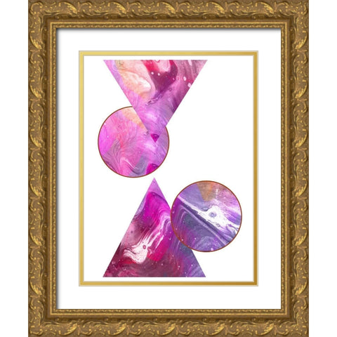 Geo In Motion Gold Ornate Wood Framed Art Print with Double Matting by Lewis, Sheldon