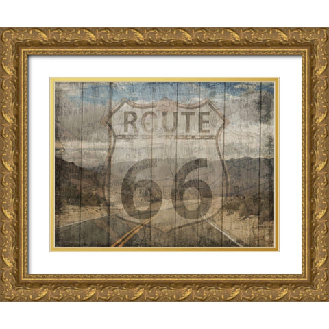 Open Road 1 Gold Ornate Wood Framed Art Print with Double Matting by Lewis, Sheldon
