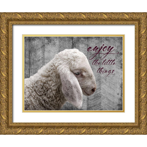 The Little things Gold Ornate Wood Framed Art Print with Double Matting by Lewis, Sheldon