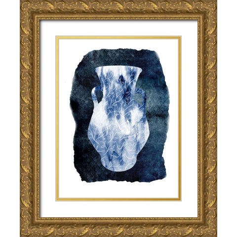 Blue Decor 2 Gold Ornate Wood Framed Art Print with Double Matting by Lewis, Sheldon