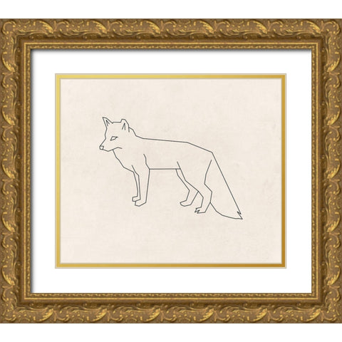 Foxy Gold Ornate Wood Framed Art Print with Double Matting by Lewis, Sheldon