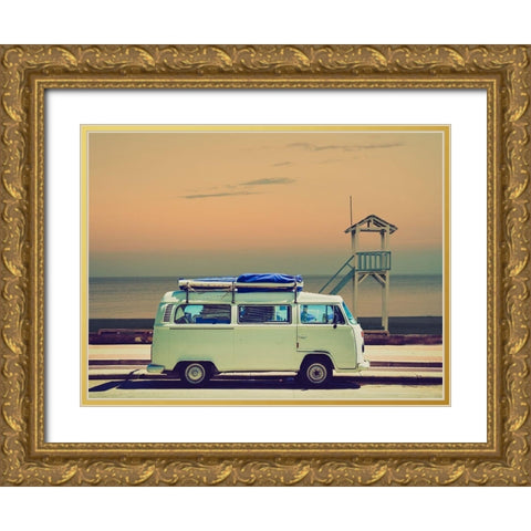 Coast Life Gold Ornate Wood Framed Art Print with Double Matting by Lewis, Sheldon