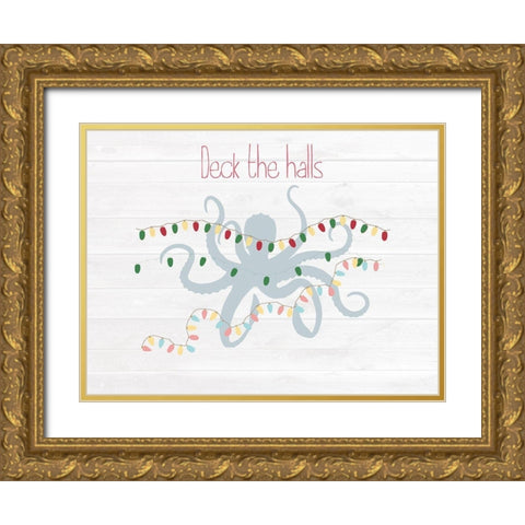 Seas And Greetings Gold Ornate Wood Framed Art Print with Double Matting by Lewis, Sheldon