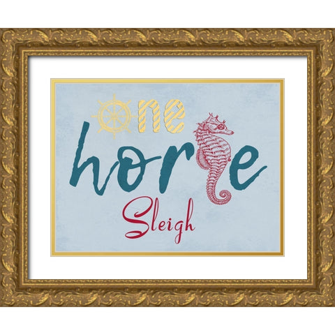 One Horse Gold Ornate Wood Framed Art Print with Double Matting by Lewis, Sheldon