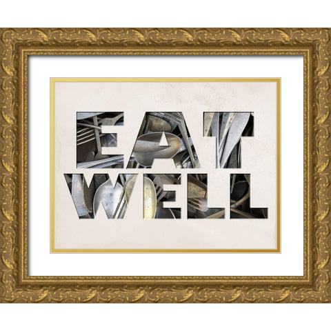 Eat Well Gold Ornate Wood Framed Art Print with Double Matting by Lewis, Sheldon