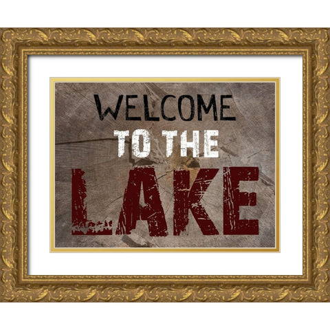 Lake Welcome Gold Ornate Wood Framed Art Print with Double Matting by Lewis, Sheldon