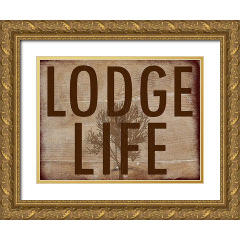 Lodge Life Gold Ornate Wood Framed Art Print with Double Matting by Lewis, Sheldon