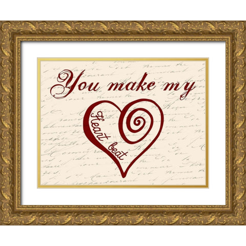 Heartbeat Gold Ornate Wood Framed Art Print with Double Matting by Lewis, Sheldon