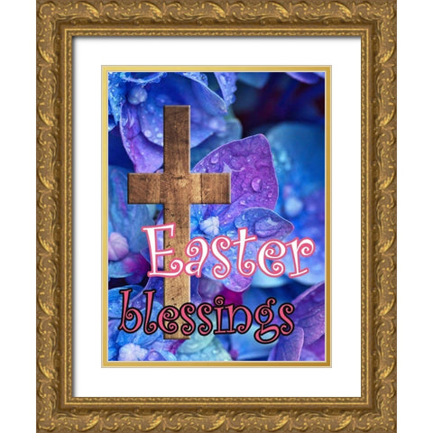 Easter Blessings Gold Ornate Wood Framed Art Print with Double Matting by Lewis, Sheldon