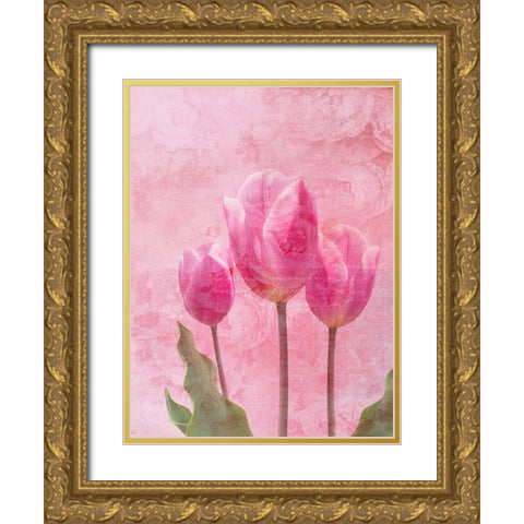 Tulip Love 1 Gold Ornate Wood Framed Art Print with Double Matting by Lewis, Sheldon