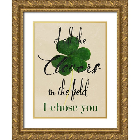 Chose You Gold Ornate Wood Framed Art Print with Double Matting by Lewis, Sheldon