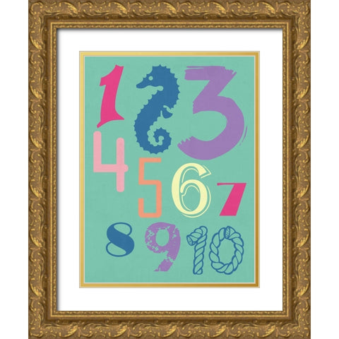 123 Sea Gold Ornate Wood Framed Art Print with Double Matting by Lewis, Sheldon