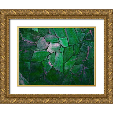 Tropical Green Gold Ornate Wood Framed Art Print with Double Matting by Lewis, Sheldon