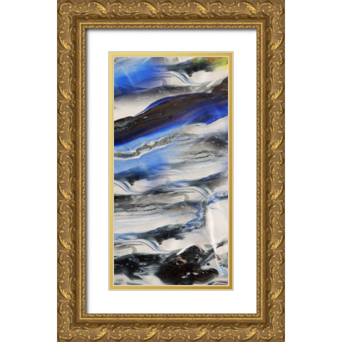 Blending Blue 2 Gold Ornate Wood Framed Art Print with Double Matting by Lewis, Sheldon