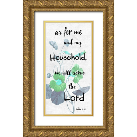 Joshua 24-15 Gold Ornate Wood Framed Art Print with Double Matting by Lewis, Sheldon