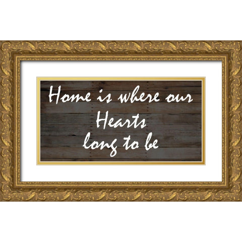 Our Hearts Gold Ornate Wood Framed Art Print with Double Matting by Lewis, Sheldon