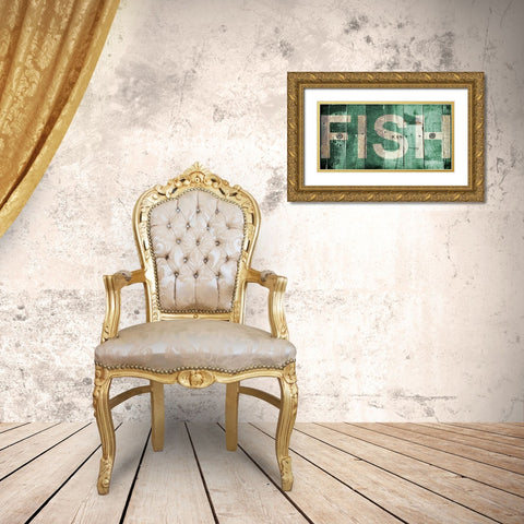 Fish Gold Ornate Wood Framed Art Print with Double Matting by Lewis, Sheldon