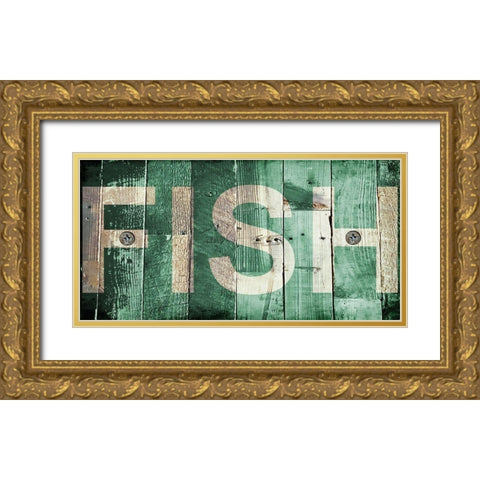 Fish Gold Ornate Wood Framed Art Print with Double Matting by Lewis, Sheldon