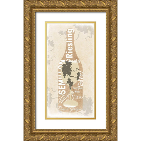 White Wine Gold Ornate Wood Framed Art Print with Double Matting by Lewis, Sheldon