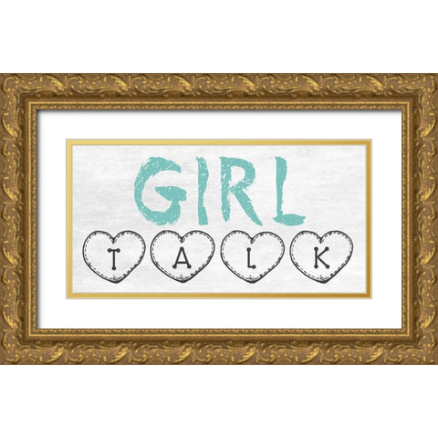 Girl Talk Gold Ornate Wood Framed Art Print with Double Matting by Lewis, Sheldon