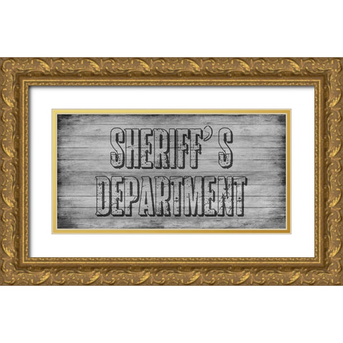 Office Gold Ornate Wood Framed Art Print with Double Matting by Lewis, Sheldon
