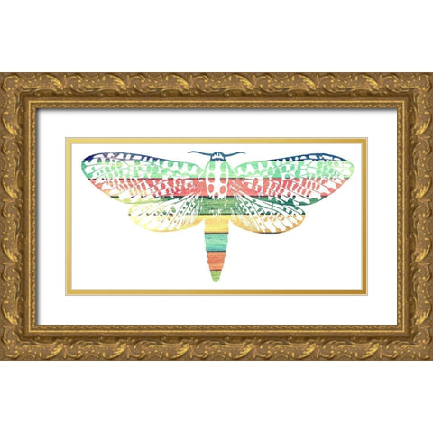 Floating Colors Gold Ornate Wood Framed Art Print with Double Matting by Lewis, Sheldon