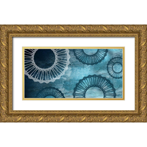 London Flat Abstract Gold Ornate Wood Framed Art Print with Double Matting by Lewis, Sheldon