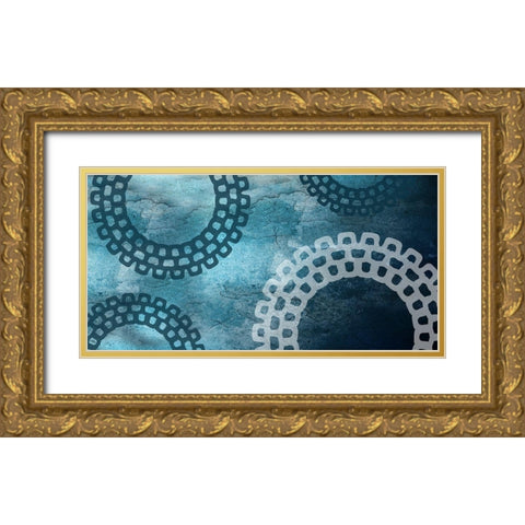 London Studio Abstract Gold Ornate Wood Framed Art Print with Double Matting by Lewis, Sheldon