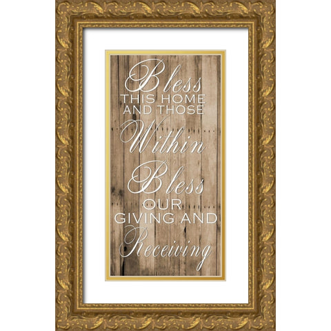 Bless Gold Ornate Wood Framed Art Print with Double Matting by Lewis, Sheldon