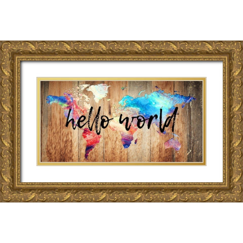 Big World 2 Gold Ornate Wood Framed Art Print with Double Matting by Lewis, Sheldon