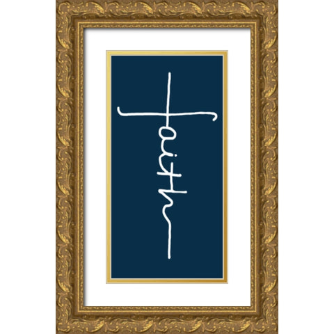 Faith Gold Ornate Wood Framed Art Print with Double Matting by Lewis, Sheldon