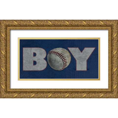 Boy Gold Ornate Wood Framed Art Print with Double Matting by Lewis, Sheldon
