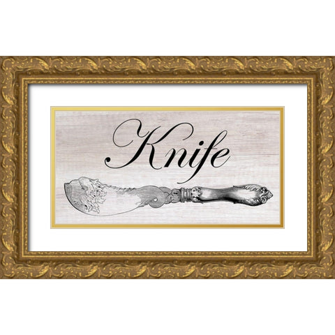 Vintage Knife Gold Ornate Wood Framed Art Print with Double Matting by Lewis, Sheldon