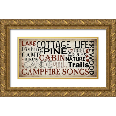 Out Doors Gold Ornate Wood Framed Art Print with Double Matting by Lewis, Sheldon
