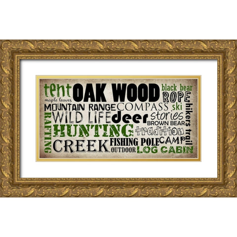 Out Doors 2 Gold Ornate Wood Framed Art Print with Double Matting by Lewis, Sheldon