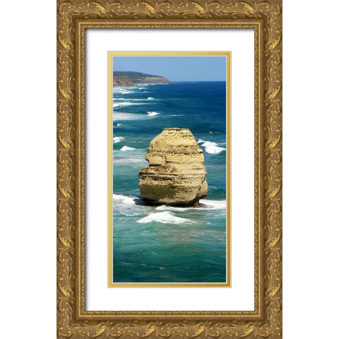 Top View Coastline 2 Gold Ornate Wood Framed Art Print with Double Matting by Lewis, Sheldon