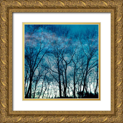 Blue Mountain Gold Ornate Wood Framed Art Print with Double Matting by Lewis, Sheldon