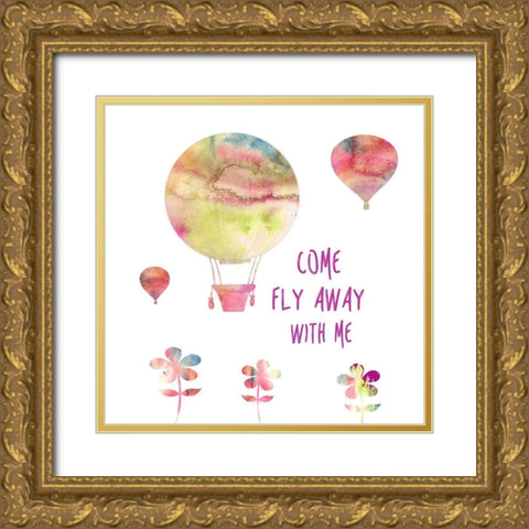 Fly Away Gold Ornate Wood Framed Art Print with Double Matting by Lewis, Sheldon