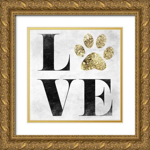 Love My Pet Gold Ornate Wood Framed Art Print with Double Matting by Lewis, Sheldon