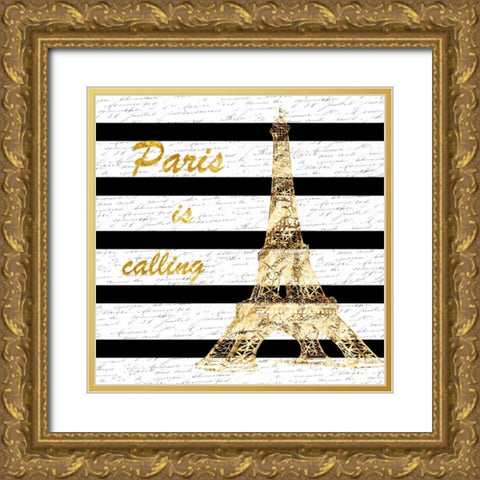 Black Paris Romance Gold Ornate Wood Framed Art Print with Double Matting by Lewis, Sheldon