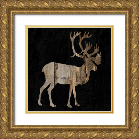 Huting Time Silhouette Gold Ornate Wood Framed Art Print with Double Matting by Lewis, Sheldon