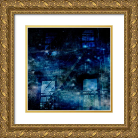 Nostrand Avenue Blues Gold Ornate Wood Framed Art Print with Double Matting by Lewis, Sheldon