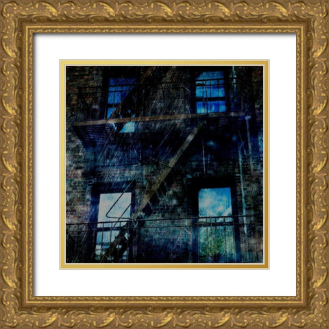 Brooklyn Blues Gold Ornate Wood Framed Art Print with Double Matting by Lewis, Sheldon