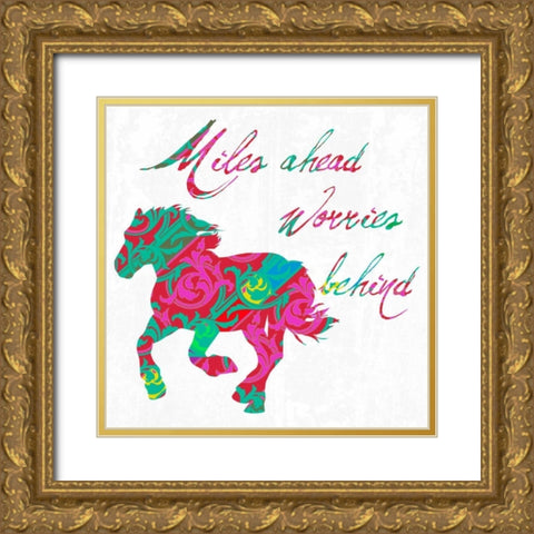 Boho Miles Gold Ornate Wood Framed Art Print with Double Matting by Lewis, Sheldon