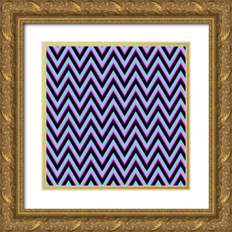 Chevron 2 Gold Ornate Wood Framed Art Print with Double Matting by Lewis, Sheldon