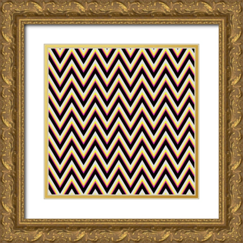 Chevron 4 Gold Ornate Wood Framed Art Print with Double Matting by Lewis, Sheldon