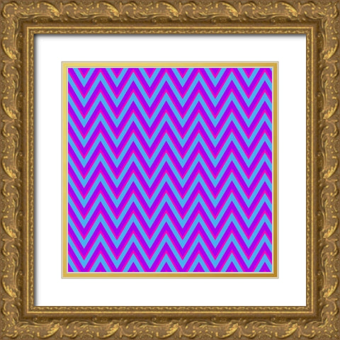 Chevron 6 Gold Ornate Wood Framed Art Print with Double Matting by Lewis, Sheldon