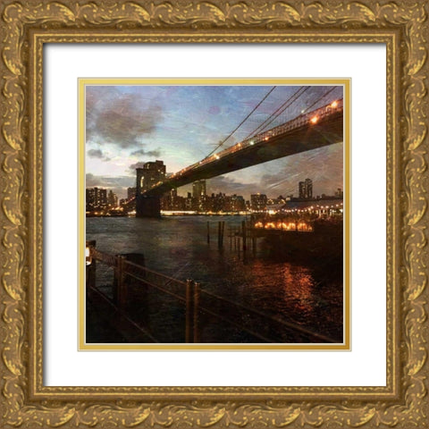 New York Magic Gold Ornate Wood Framed Art Print with Double Matting by Lewis, Sheldon