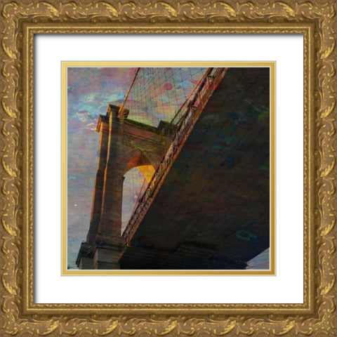 Magic Under The BKLN BRDG Gold Ornate Wood Framed Art Print with Double Matting by Lewis, Sheldon