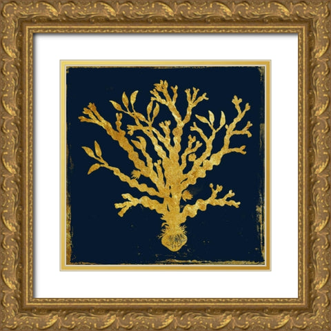 At The Gold Ocean Gold Ornate Wood Framed Art Print with Double Matting by Lewis, Sheldon